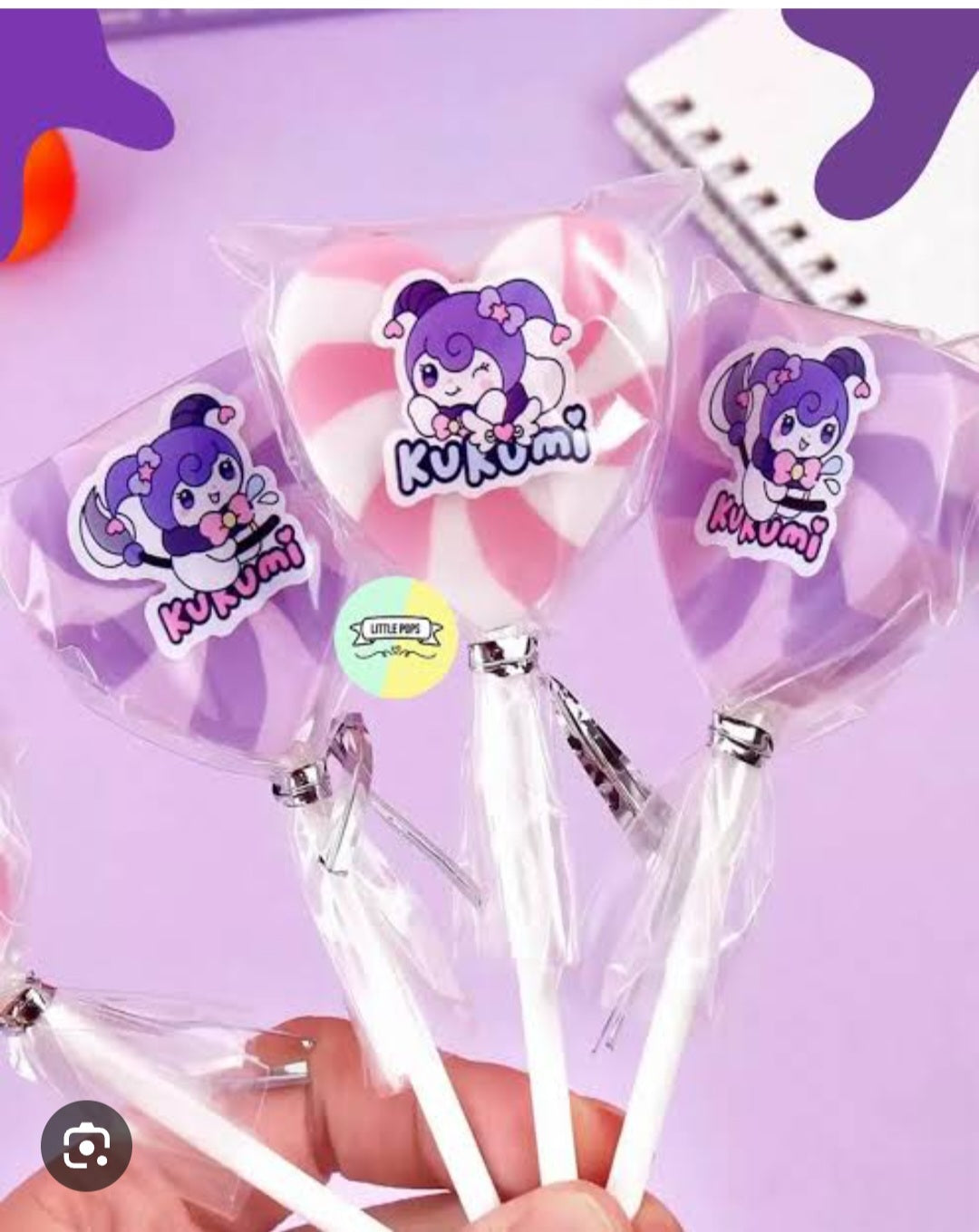 Cute kuromi heart shape eraser