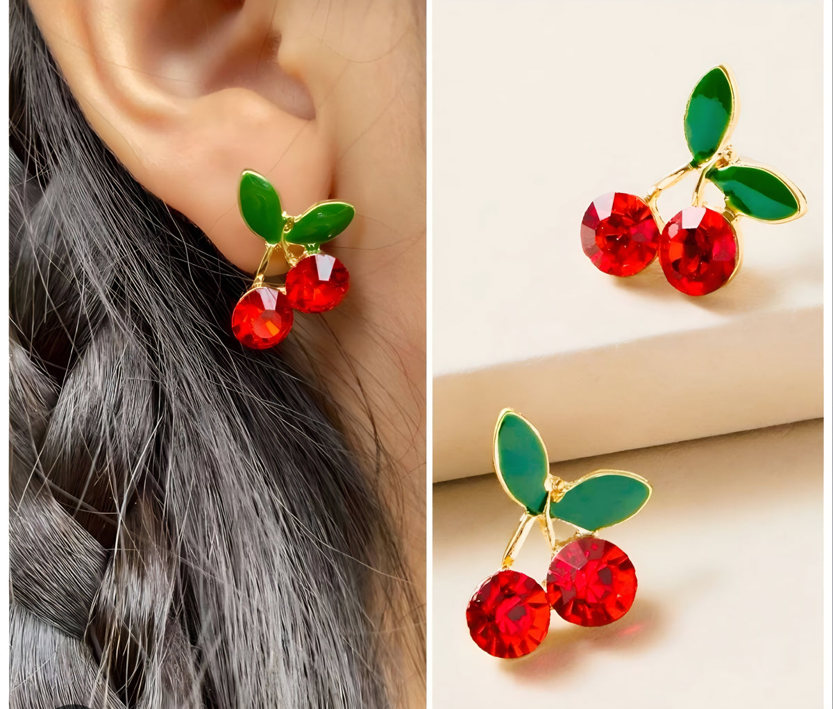 Cute cherry studs