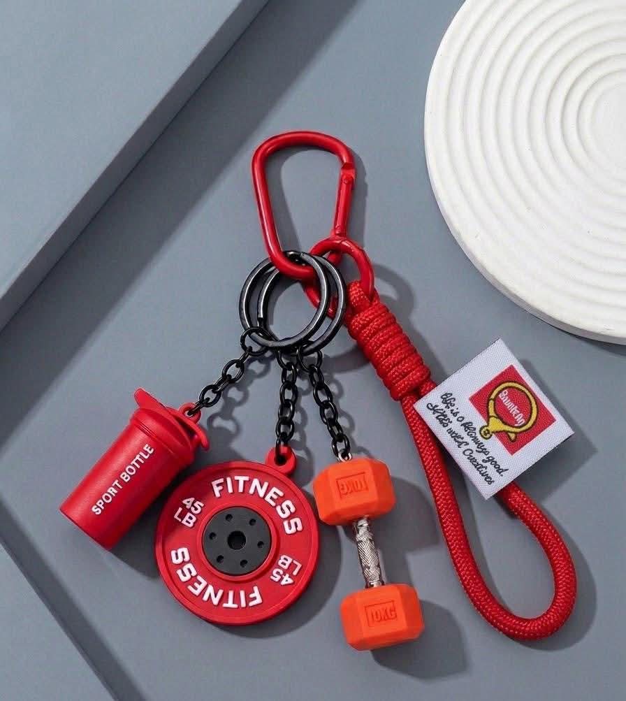 Gym style 4 in 1 keychain +hanging