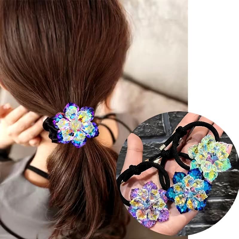 Rhinestone Embellished Hair Tie – Sparkly Elastic Ponytail Holder for Women & Girls
