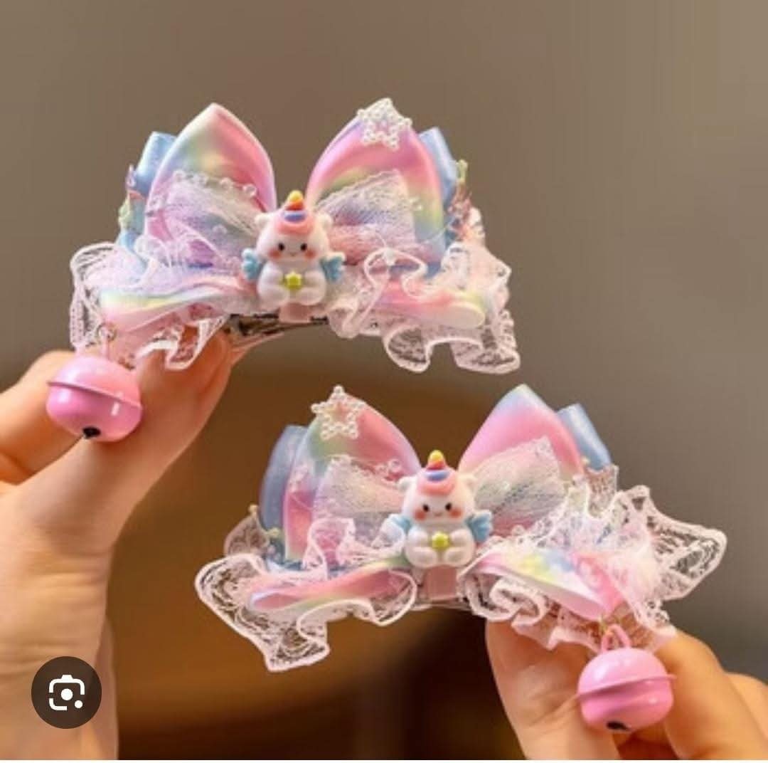 Kids Cute Unicorn Hair Tie & Alligator Clip Set – Colorful Hair Accessories for Girls