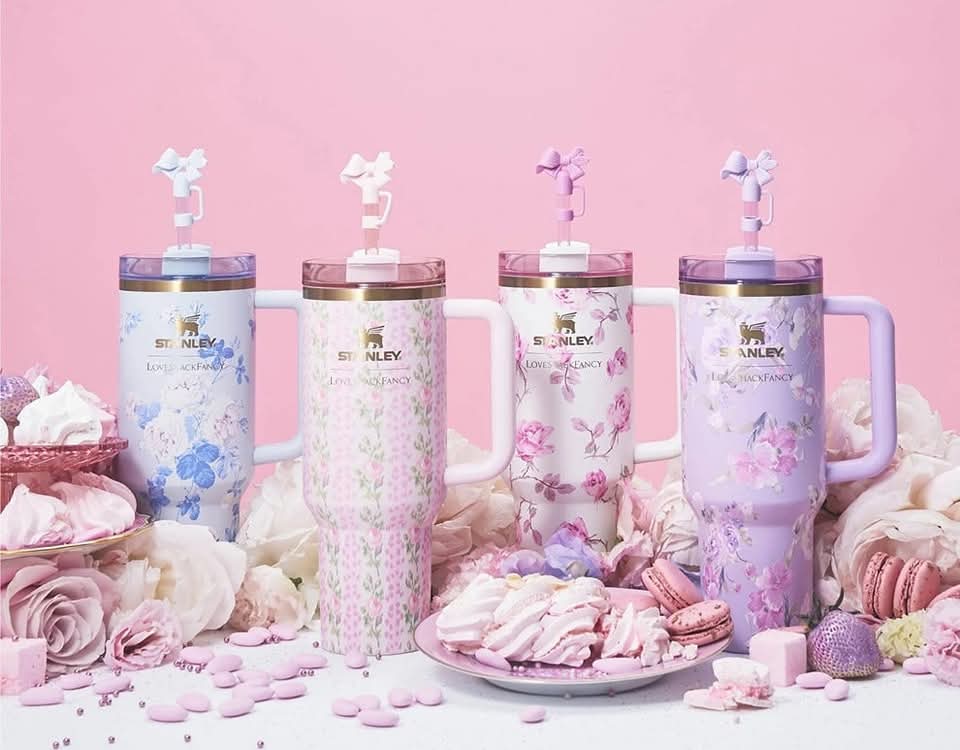 Floral Pattern SUS304 Coated “Love Shack Edition” Quencher with Velvet Pouch