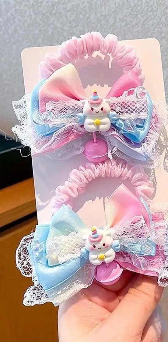 Kids Cute Unicorn Hair Tie & Alligator Clip Set – Colorful Hair Accessories for Girls
