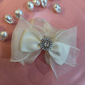 White bow organza pony