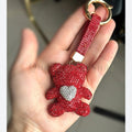 Cute rhine stone teddy keychain