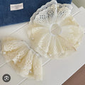 Double layer pearl net scrunchie