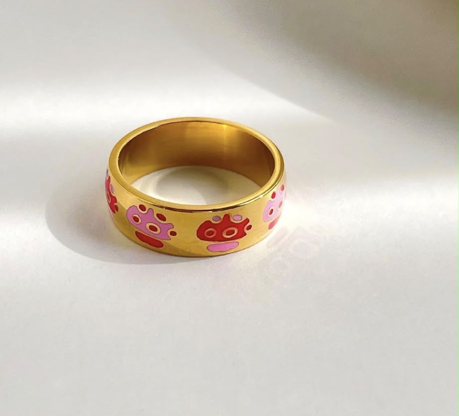 Cute mashroom stainless steel ring